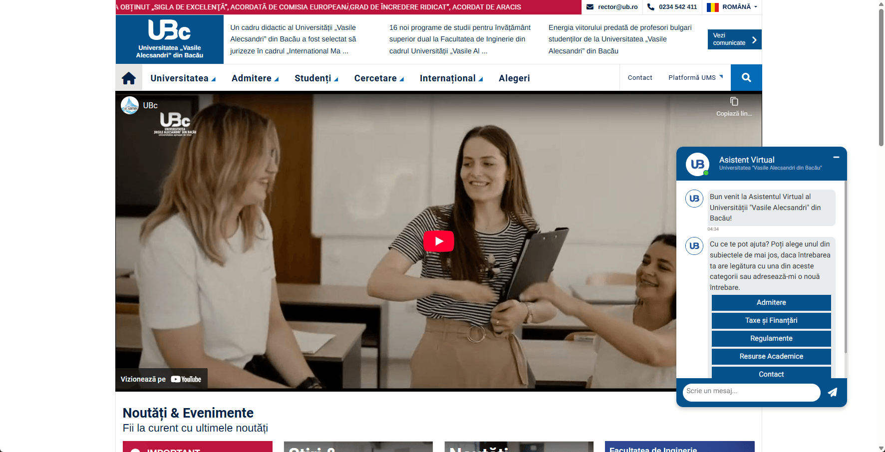 Aplicație Web de tip Chatbot